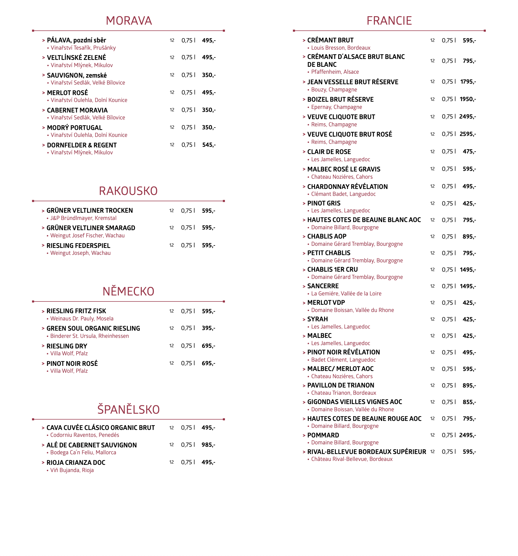 Rozlévaná vína Šumivá vína