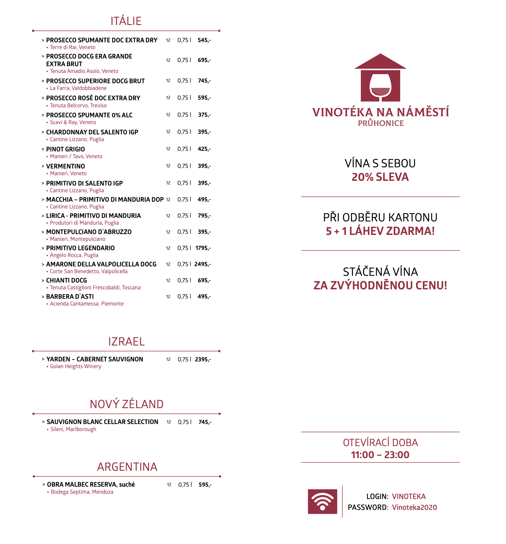 Bílá vína Červená vína